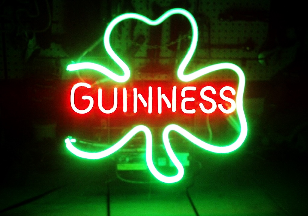 Guinness Beer Shamrock Neon Sign